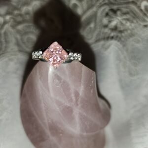Women's Pink Tourmaline and Cubic Zirconia Ring